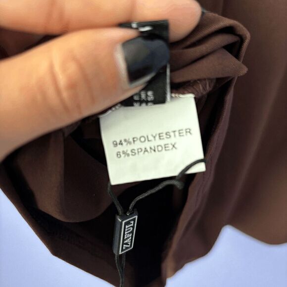 NWT ZAFUL Women's Open Back Solid Color Skinny Slim Unitard Romper Deep Coffee M - Picture 8 of 8